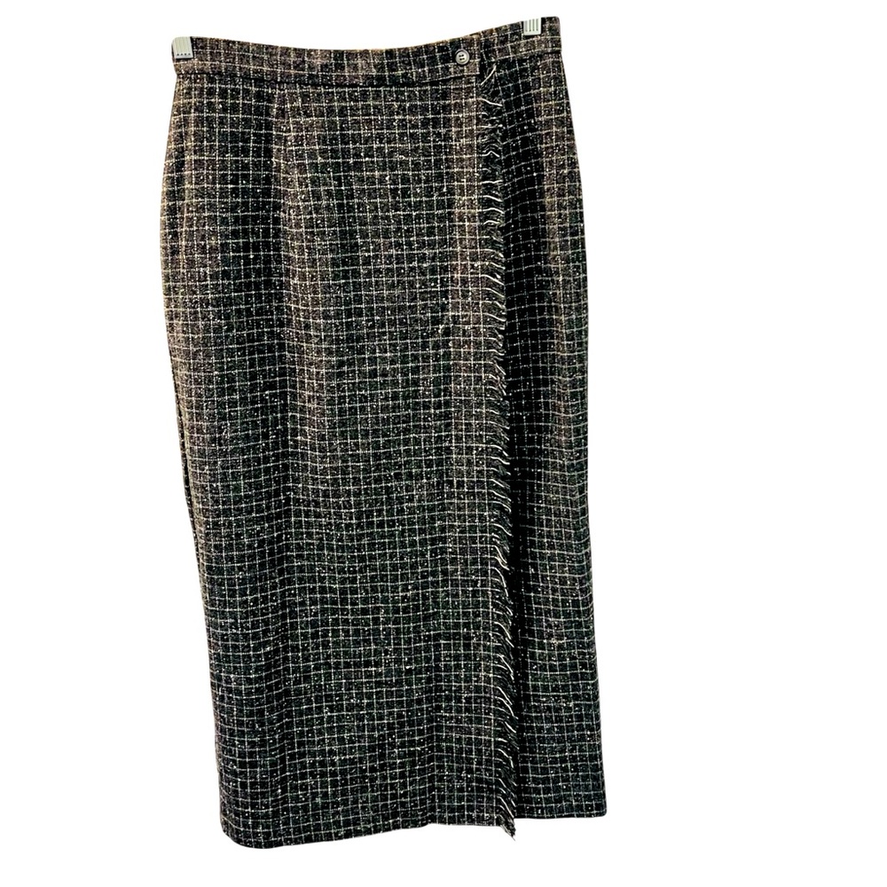 VTG 90s Portraits by Northern Isles Wool Plaid Column Style Skirt M